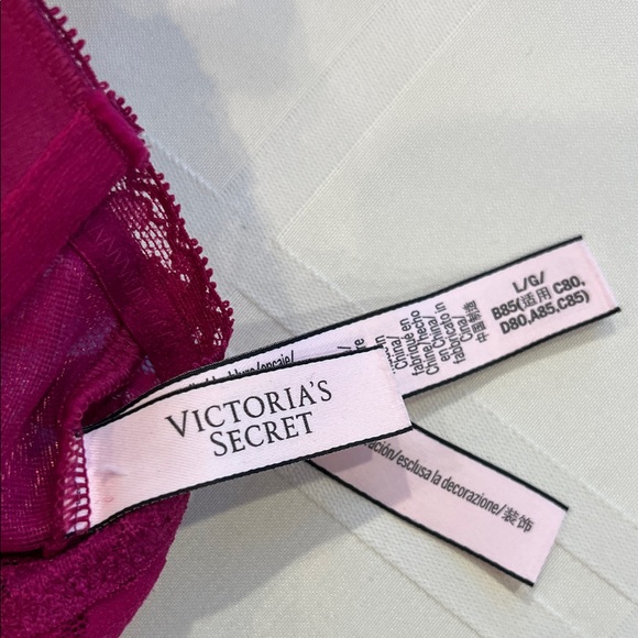 Victoria's Secret Lace Bralette Duo - Peach and Magenta - Size Large - Picture 6 of 11